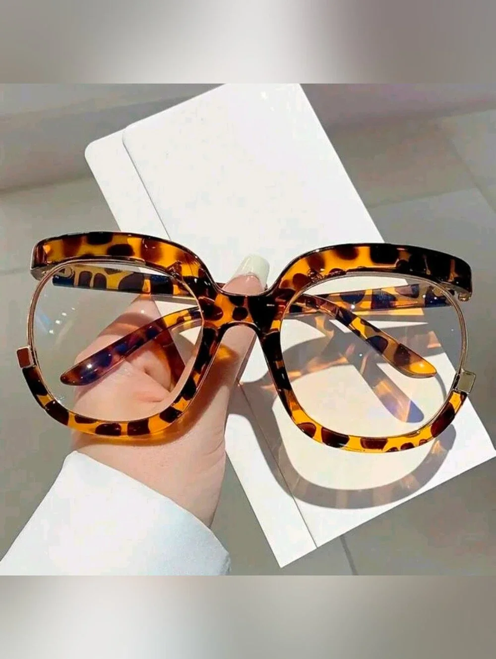 NEW Leopard Oversize Round Fashion Glasses